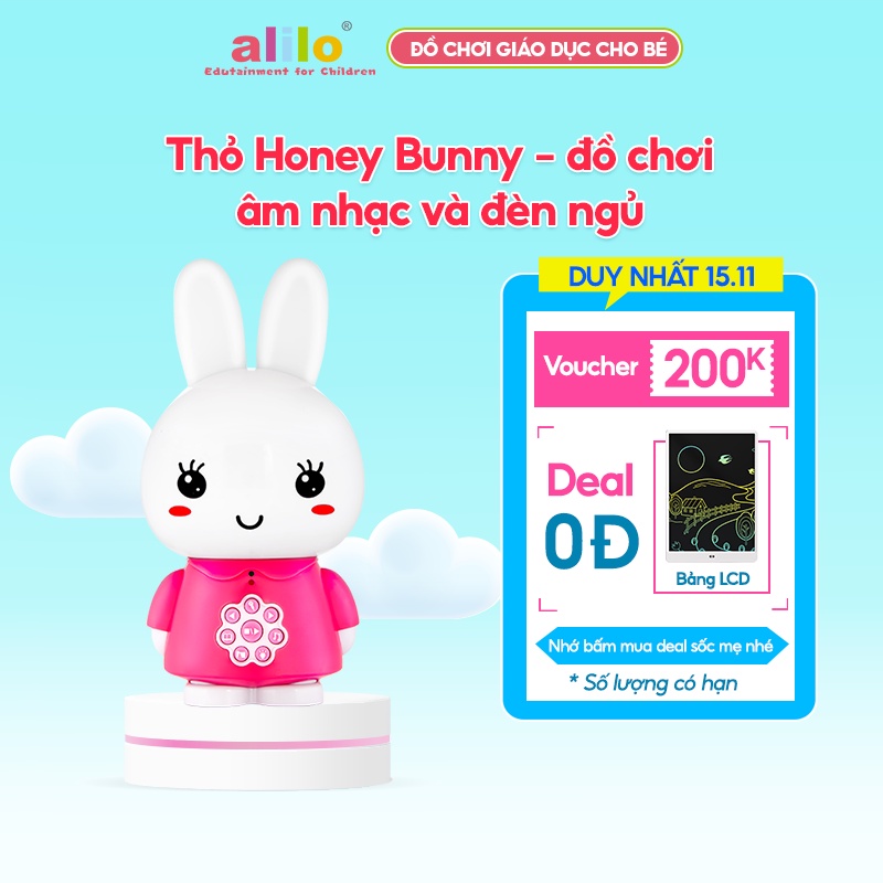 Đồ chơi giáo dục sớm cho trẻ Alilo Honey Bunny G6 cho trẻ từ 0 - 4 tuổi, hỗ trợ học tiếng anh sớm - Hàng chính hãng