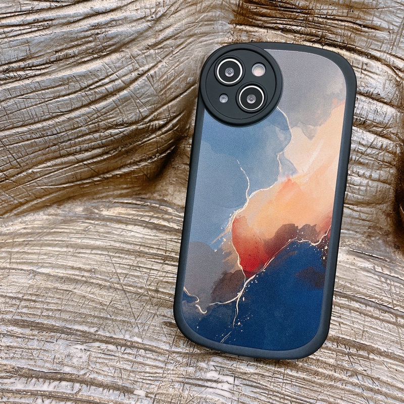 Soft Casing For iPhone 14 13 12 Mini 11 Pro Xs max 6 6S 7 8 Plus X XR 11promax 12promax 13promax 6+ 7+ 8+ Round Airbag Fine Hole Shockproof Phone Case Rosy clouds dark lightning Full Back Cover XPN 23