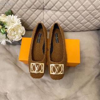 1FBG LV LouisVuitton single shoes for women 2022 spring and summer new all-match Doudou shoes for women trendy shoes for women flat-soled online celebrity fairy square-headed milk shoes for women