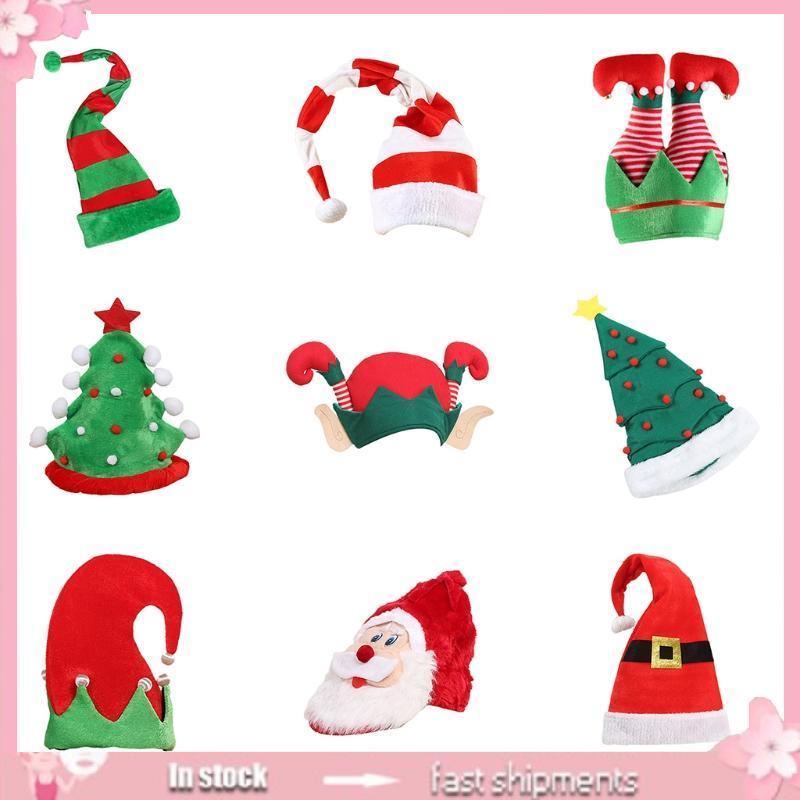 Nón Hóa Trang Halloween 9 Kiểu Sọc / Chú Hề / Elf / Cây Thông / Chú Hề