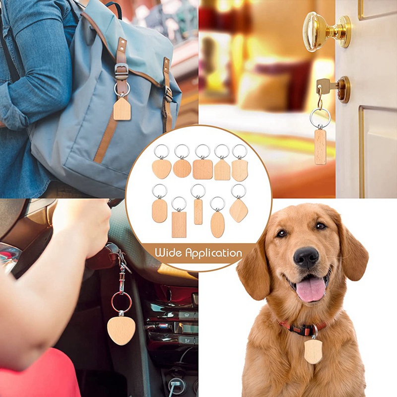 Bộ 80 Móc Khóa Bằng Gỗ Tự Hoàn Thành Hình Dạng Độc Đáo