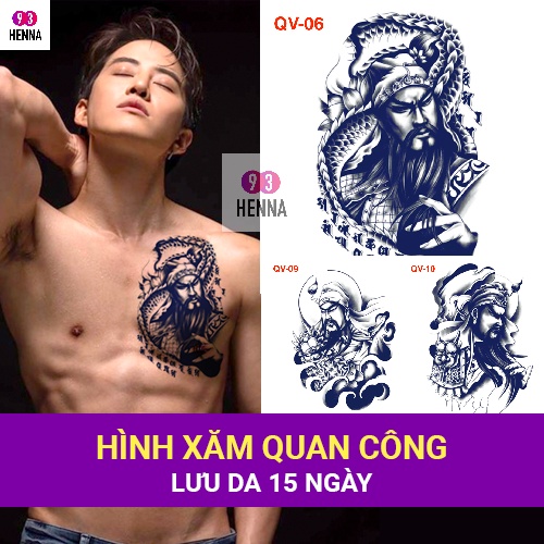Hình xăm Quan Vũ 15 ngày chống nước mồ hôi y xăm thật