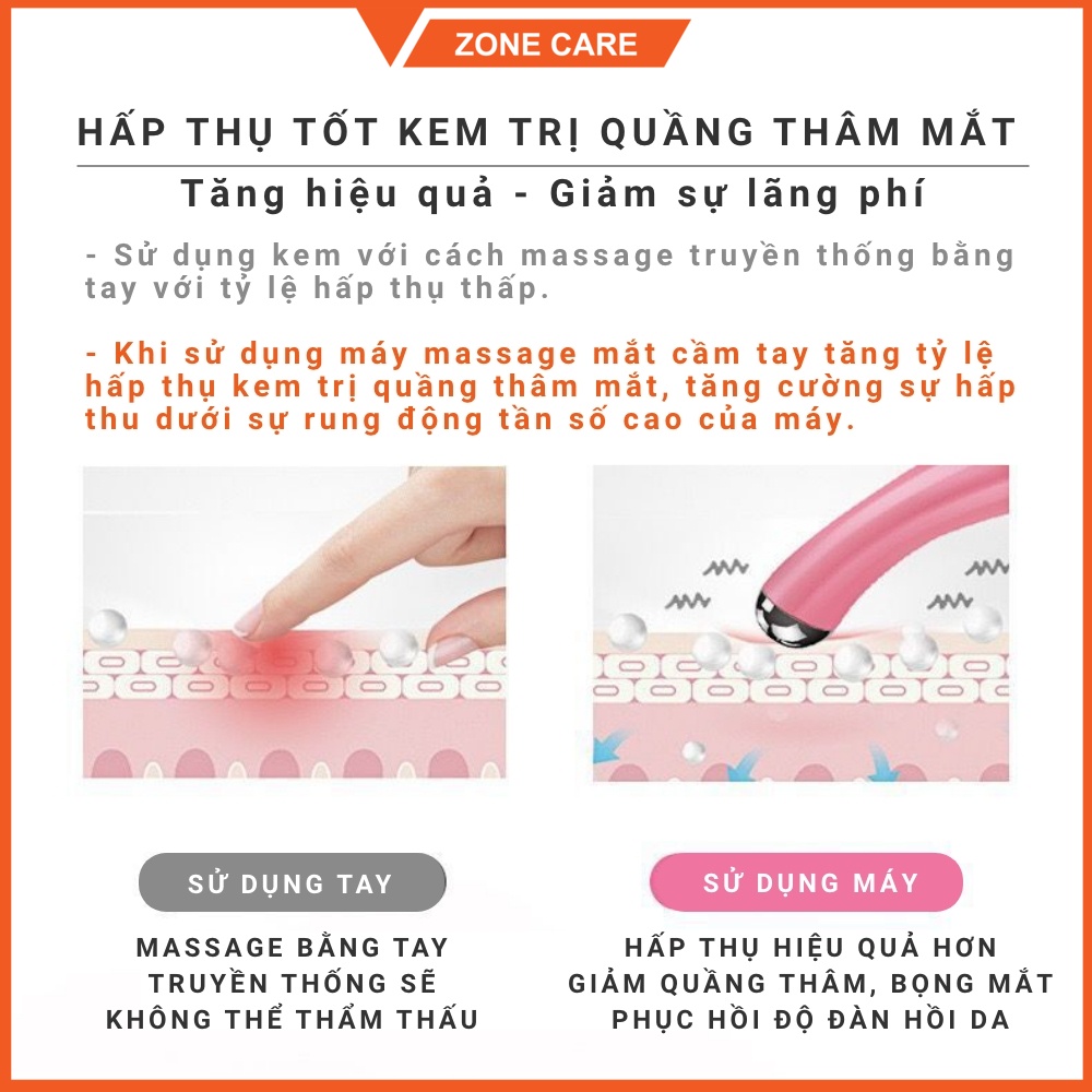 Máy Massage Mắt Mini Có Chế Độ Rung Tần số cao, giảm thâm quần vùng da quanh mắt