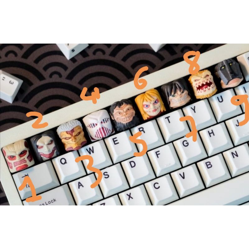 Nút bàn phím cơ Keycap xiao Genshin Impact, Dragon Ball, Attack on Titan