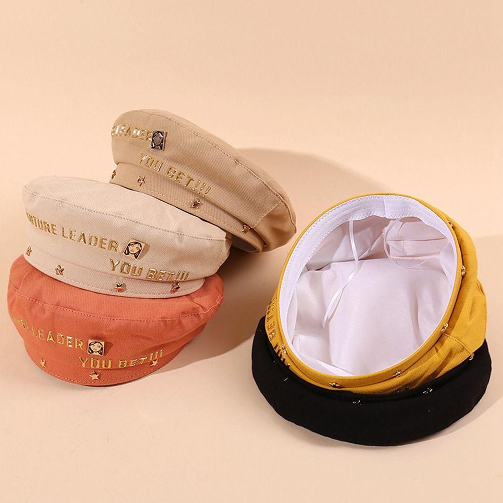 Mũ Beret Vải Cotton Họa Tiết Ngôi Sao Lấp Lánh Thời Trang Thu Đông Cho Nữ