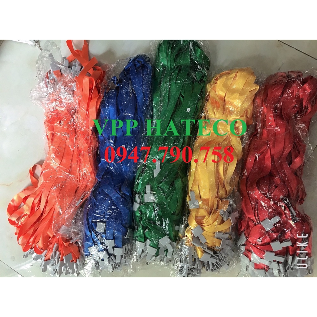 Dây lụa đeo thẻ nhân viên móc nhựa bản rộng1.5cm  - HÀNG CAO CẤP