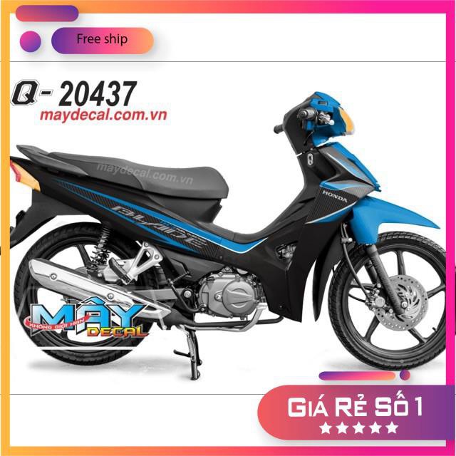 FREE SHIP + QUÀ TẶNG Tem rời xe Wave Blade 110 dán xe đen cao cấp