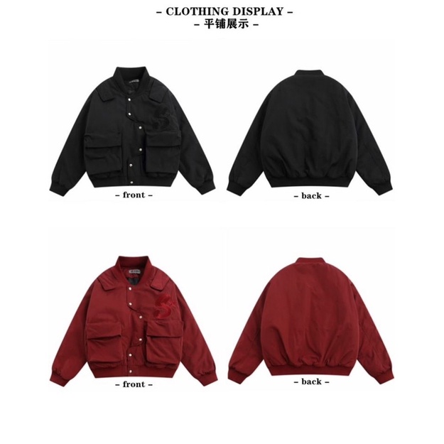 Áo bomber thêu logo chữ S phong cách đường phố hiphop ulzzang