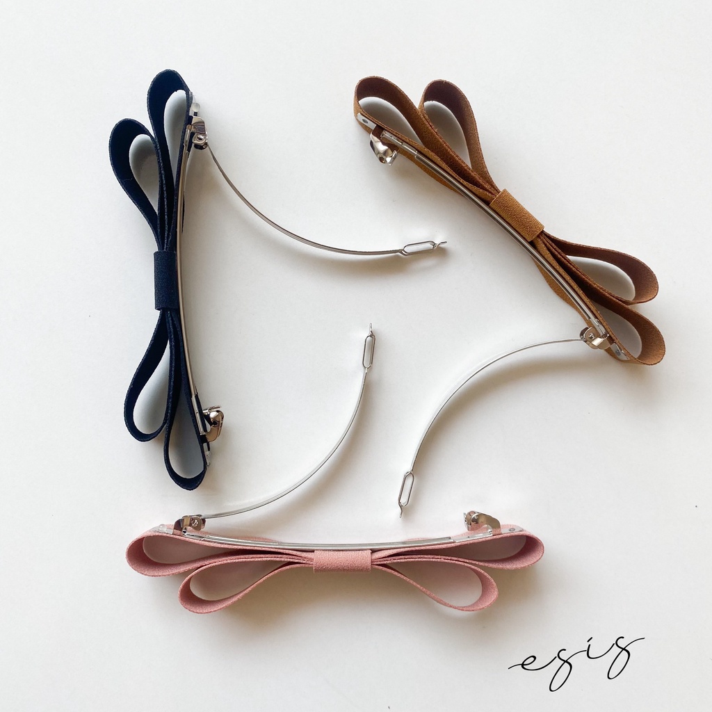 KẸP BẤM HÌNH NƠ RUY BĂNG TRƠN HÀN QUỐC ESIS ACCESSORIES
