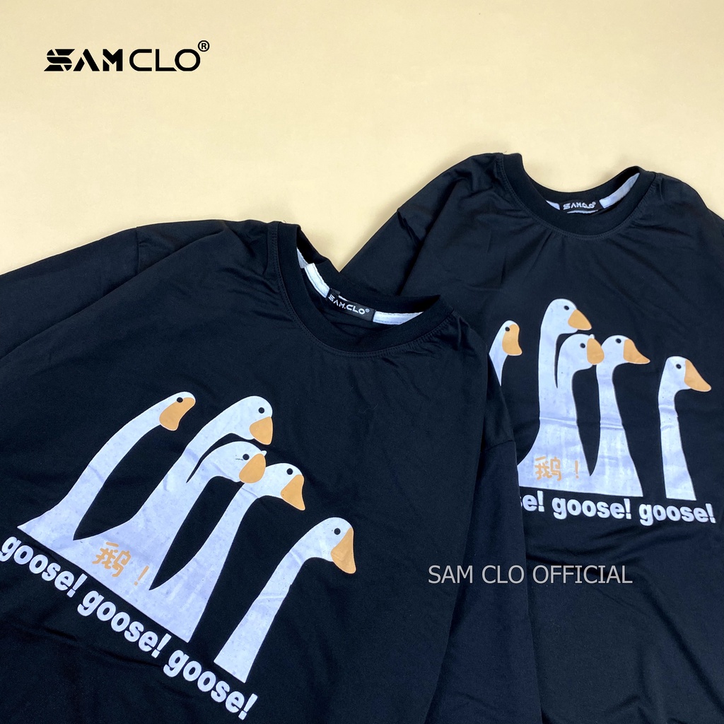 Áo thun tay lỡ nữ SAM CLO freesize phông form rộng dáng Unisex - Ulzzang mặc cặp, nhóm, lớp in hình ĐẦU VỊT chữ GOOSE