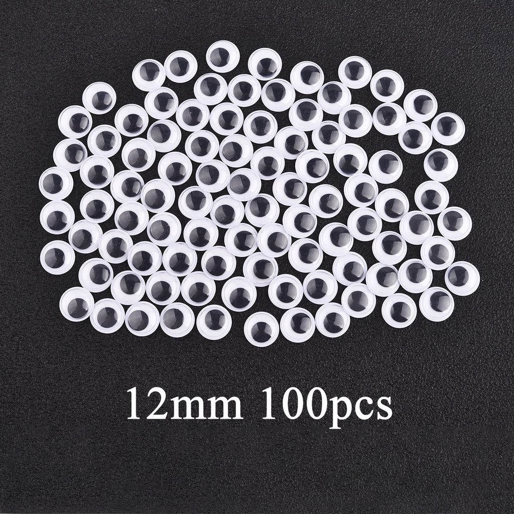 100 cái/gói búp bê nhựa mắt búp bê DIY đồ chơi nhồi bông mắt búp bê con rối khủng long mắt phụ kiện búp bê sang trọng không tự dính