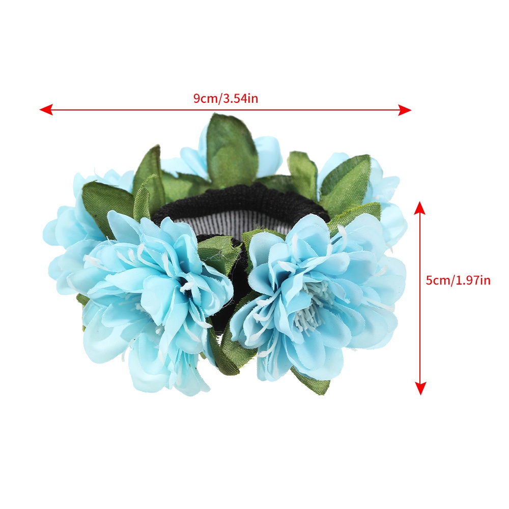 Dây cột tóc HAIMEIKANG gắn hoa giả co giãn phong cách Hàn Quốc cho cô dâu