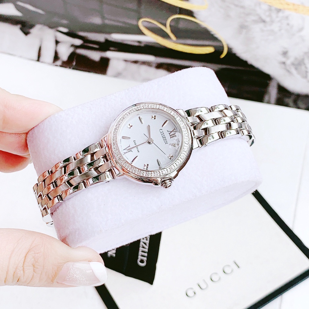 Đồng hồ nữ dây thép Citizen Eco Drive EM0440-57A