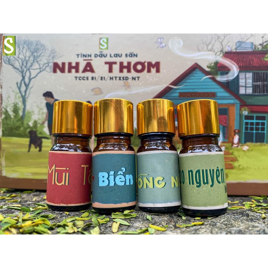 [CHÍNH HÃNG] Tinh dầu nguyên chất 100% HTX Sinh Dược nhà Thơm lau sàn, xông khử mùi, làm xà bông handmade 5ml