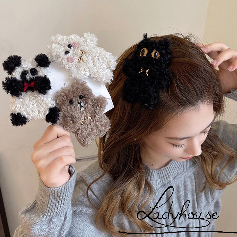 Kẹp Tóc Dạng Thú Nhồi Bông Lớn Họa Tiết Hoạt Hình Dễ Thương Cho Nữ