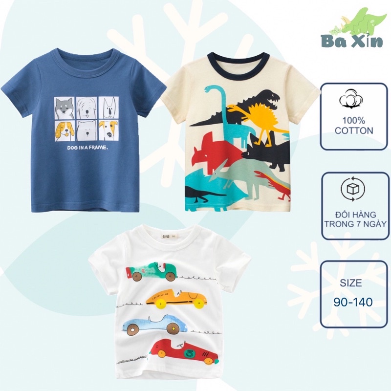 (10-35KG) BST XUÂN HÈ ÁO THUN COTTON NGẮN TAY XUẤT ÂU MỸ SIZE ĐẠI CHO BÉ TRAI TỪ 2 ĐẾN 8 TUỔI 01|27KIDS