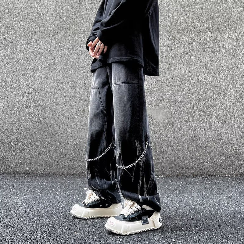 Quần Jeans Dài In Hoạ Tiết Đơn Giản Phong Cách Thời Trang Hiphop Cho Nam Giới Có Size S-3XL