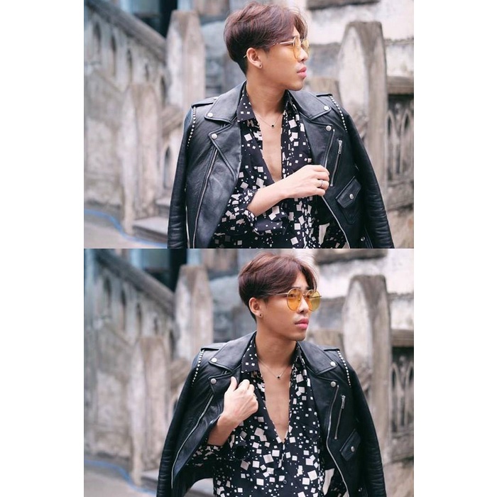 Áo sơ mi họa tiết ô vuông YSL nam nữ Sơn Tùng MTP