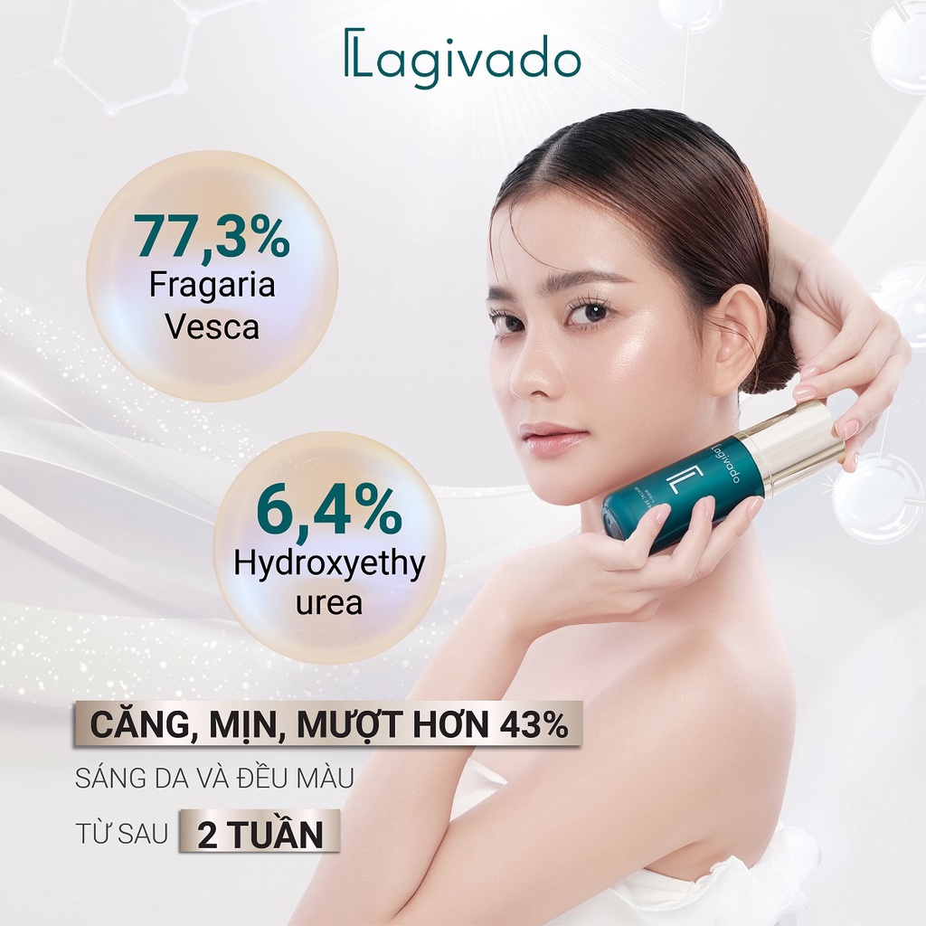 Serum dưỡng trắng da Lagivado High - L Revital với Fragaria vesca 77,3%, Hydroxyethyl urea 6,4 % - 50ml