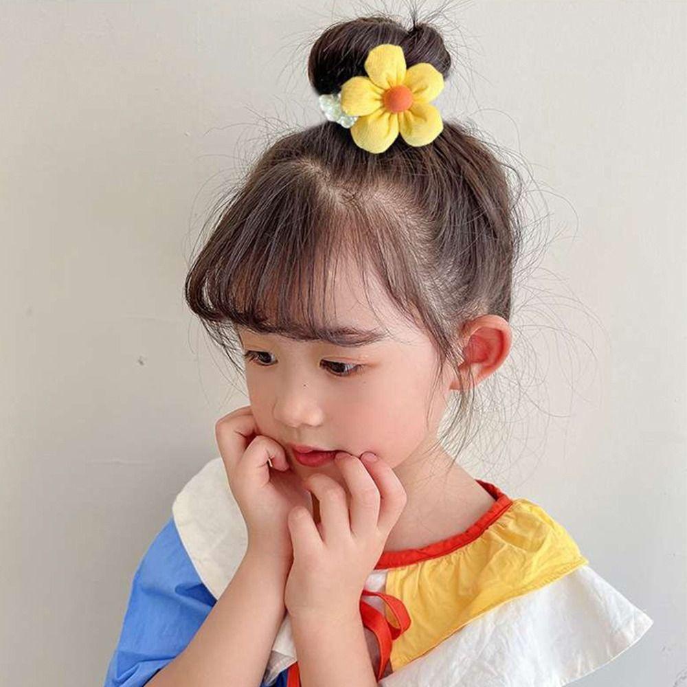 Dây Cột Tóc Đuôi Ngựa Co Giãn Đính Bóng Lông Nhỏ Đáng Yêu Cho Bé Gái