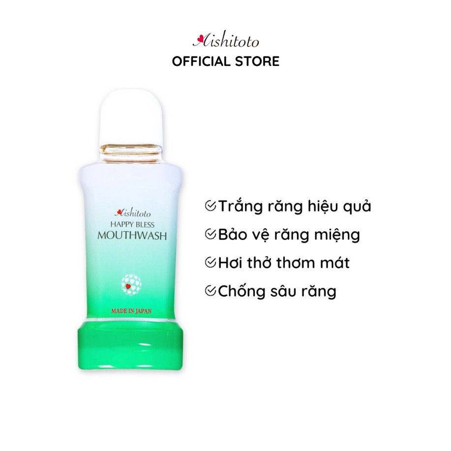 Nước súc miệng AISHITOTO HAPPY BLESS MOUTH WASH ngừa sâu răng 240ml