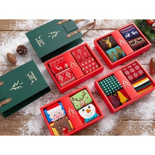 Set vớ Noel cổ cao 4 đôi đựng túi da sang chảnh