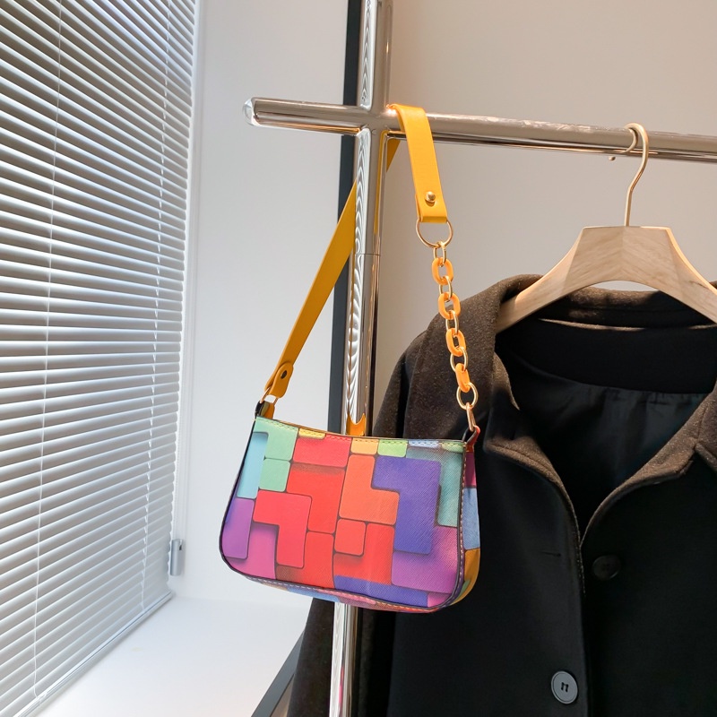 Túi Đeo Vai Phối Dây Xích Phong Cách Hàn Quốc Thời Trang Cho Nữ