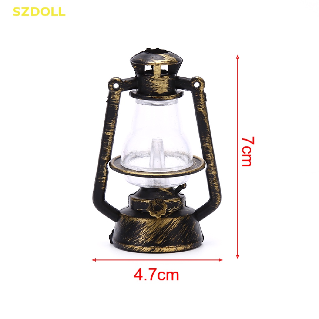 Đèn Dầu Đen Mini Phong Cách Retro Trang Trí Nhà Búp Bê Tỉ Lệ 1: 12
