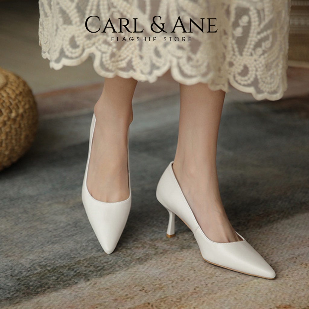Carl & Ane - Giày cao gót nữ bít mũi đơn giản thời trang màu đen _ EP010