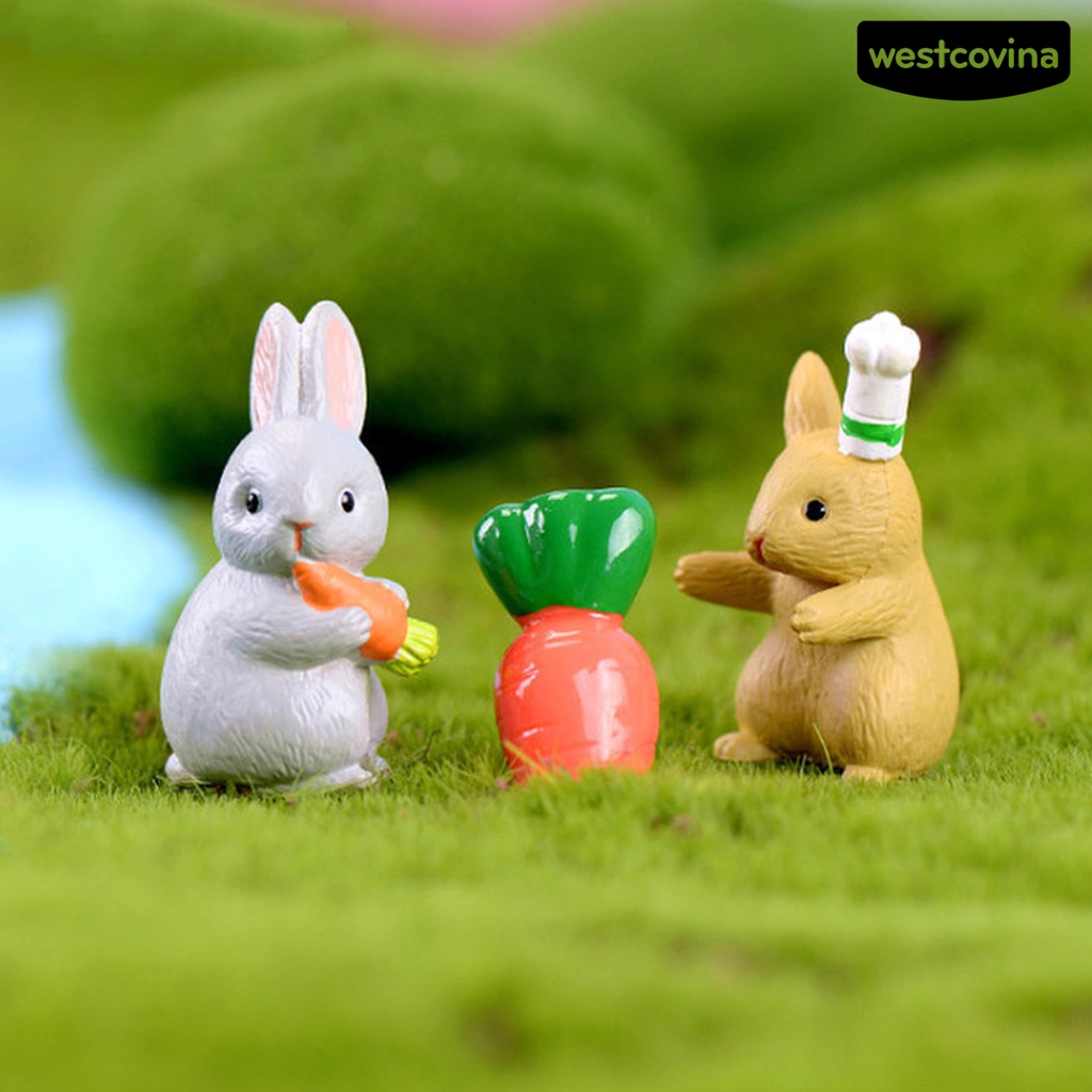 [Hot]☃Set 12 Mô Hình Thỏ Hoạt Hình Trang Trí Sân Vườn