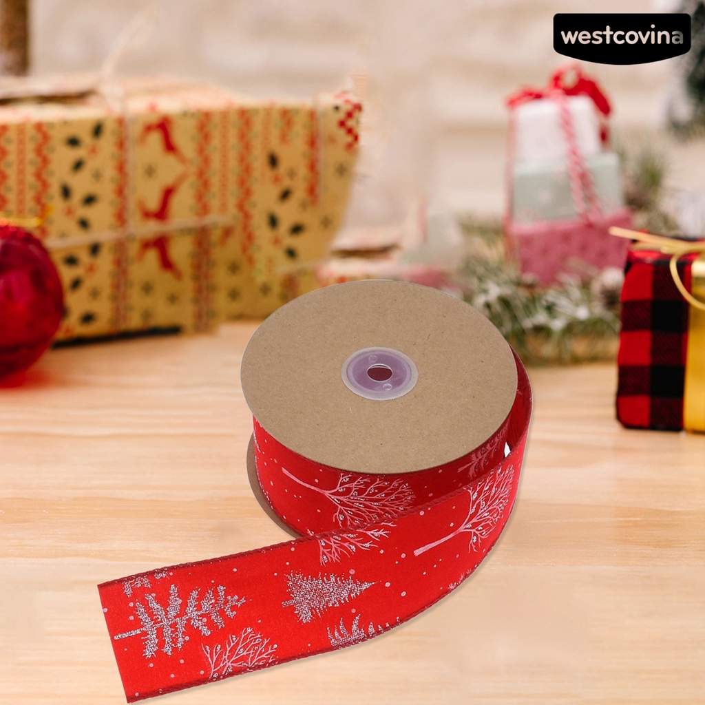 [Hot]☃Cuộn Dây Ruy Băng Dày 5cm In Họa Tiết Giáng Sinh Chống Rách Dùng Làm Quà Tặng DIY