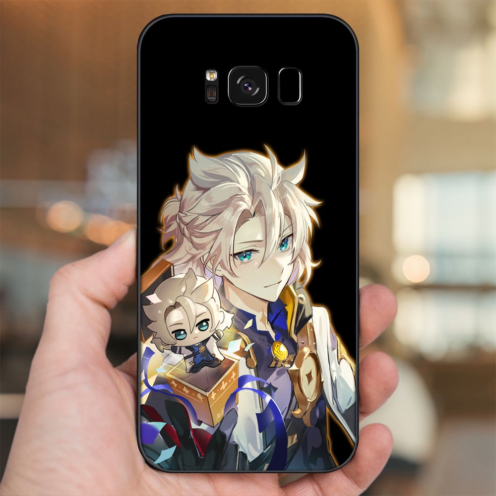 Ốp lưng Samsung S8, S8 Plus viền đen in hình Albedo Genshin Impact