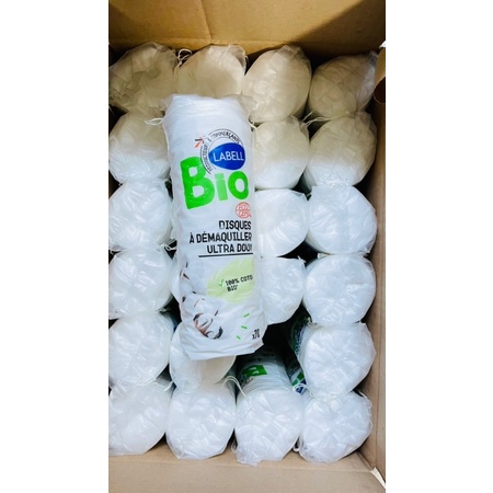 Bông tẩy trang BIO Labell hữu cơ Pháp 70 miếng