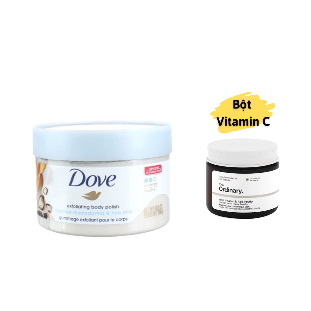 Combo Tẩy Da Chết Dove + Bột Vitamin C Ordinary, Giúp Dưỡng Trắng Và Tẩy Da Chết Body Hiệu Quả Tại Nhà | BigBuy360 - bigbuy360.vn