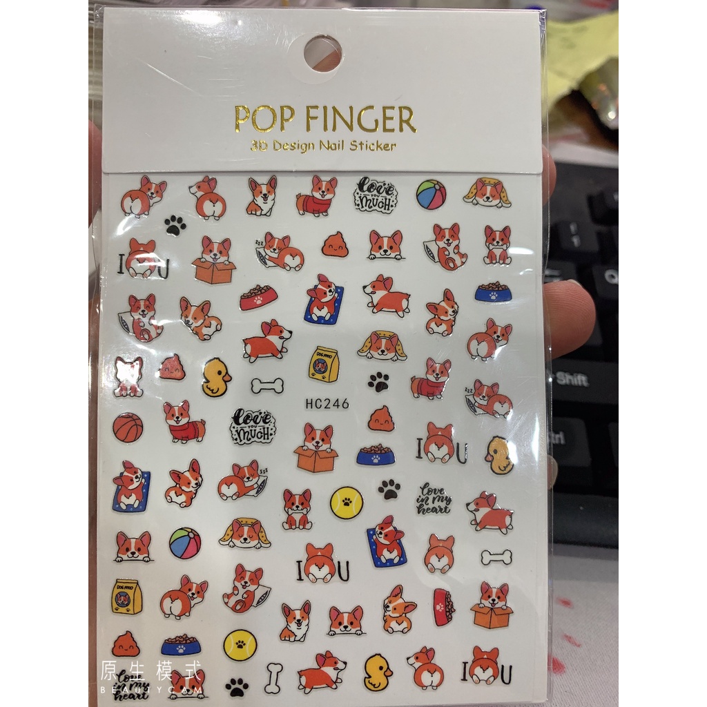 Sticker trang trí nail hoạt hình mã mới