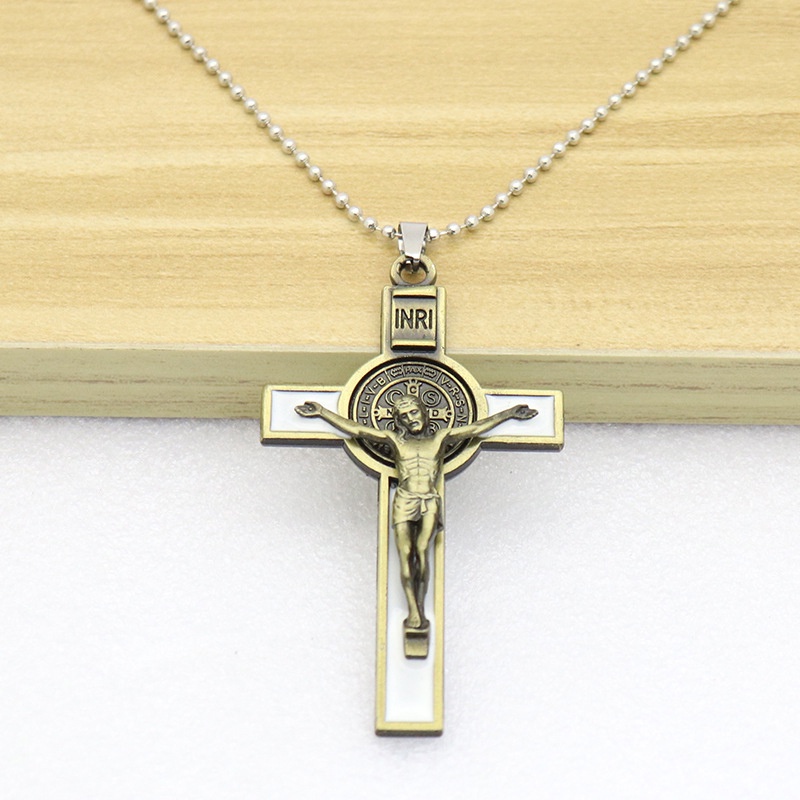 1 Mặt Vòng cổ Hình Thánh Giá Chúa Jesus Saint Benedict Crucifix DIY