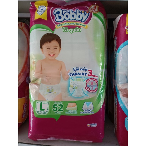 Tã Quần Bobby Đệm Thấm Lưng Mồ Hôi Size L52 miếng