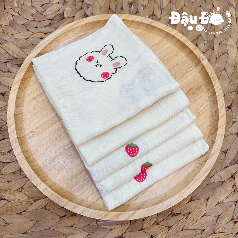 Hộp 5 khăn sữa sợi tre lụa