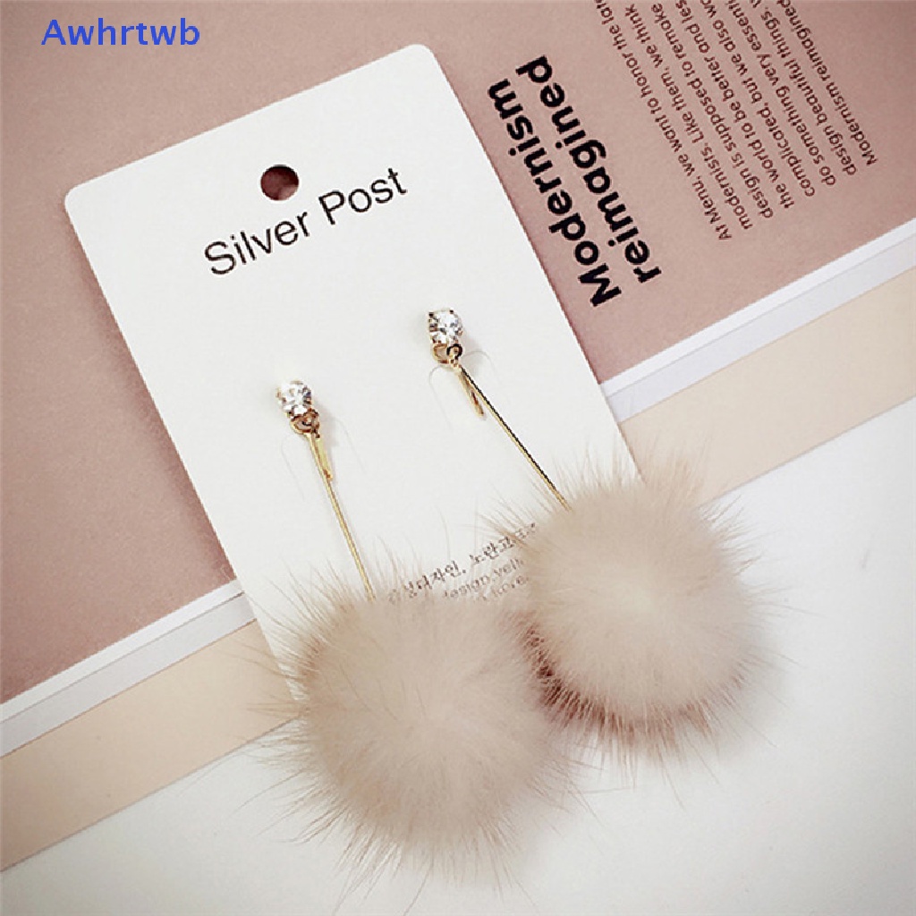 Hoa Tai Dáng Dài Phối Cục Bông Mềm Mại Xinh Xắn Cho Nữ Mới