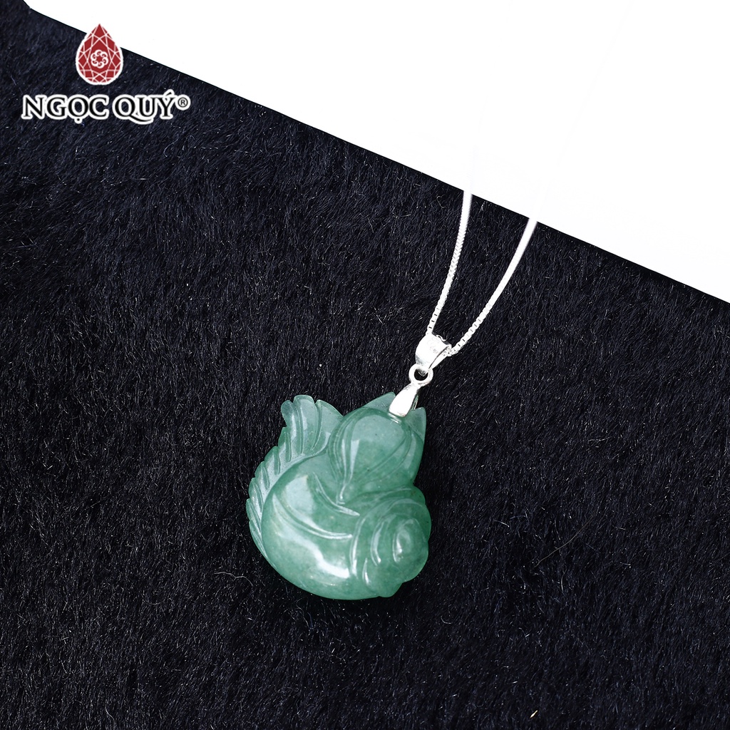 Mặt dây chuyền hồ ly 9 đuôi TA xanh tặng dây bạc - Ngọc Quý