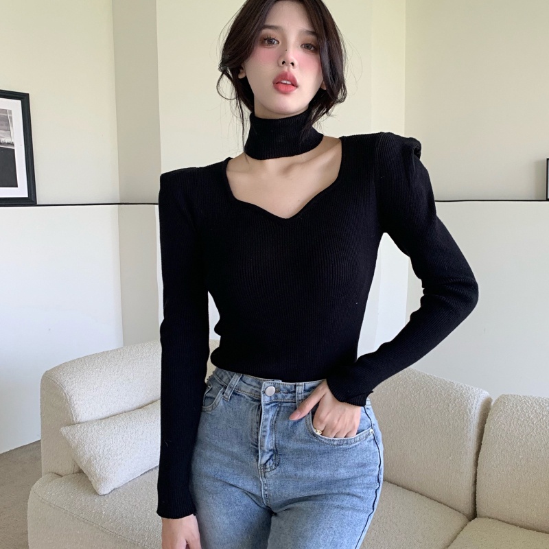 IELGY Áo sweater Cổ Lọ Ôm Dáng Thời Trang Cho Nữ