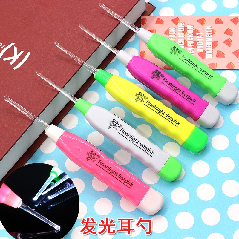 Dụng Cụ Lấy Rái Tai Có Đèn Đầu Mềm An Toàn Cho Bé - Lấy ráy tai có đèn 3 đầu