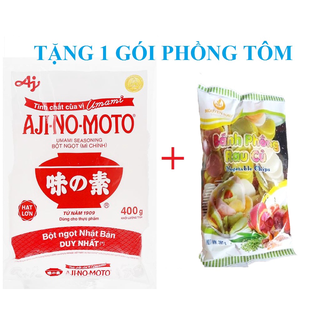 BỘT NGỌT MÌ CHÍNH AJNOMOTO 400G TẶNG 1 GÓI PHỒNG TÔM SẮC MÀU