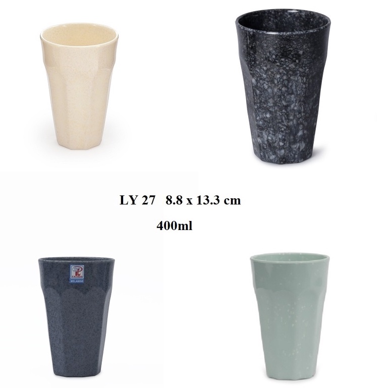 Bộ 2 Ly cao uống nước ,trà nhựa Melamine vân đá các loại