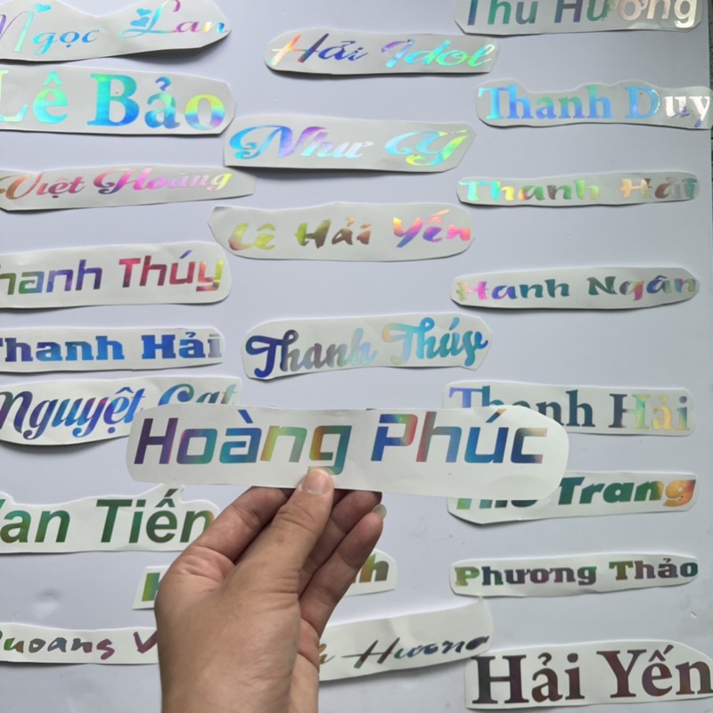 Tem tên dán xe,Tem chữ kí dán xe ,Tem đán xe (Theo Yêu Cầu) Mua 2 Tặng 1