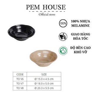 Tô nhựa melamine màu đen/ nâu