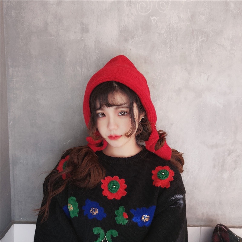 Mũ Len Dệt Kim Thời Trang Mùa Thu Đông Phong Cách Vintage Hàn Quốc Ấm Áp