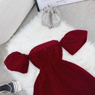 Đầm rớt vai đính đá - Chitchitstore