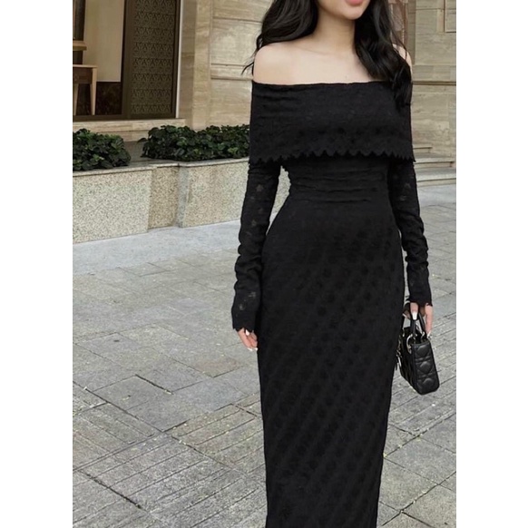 Đầm body len trễ vai siêu hot