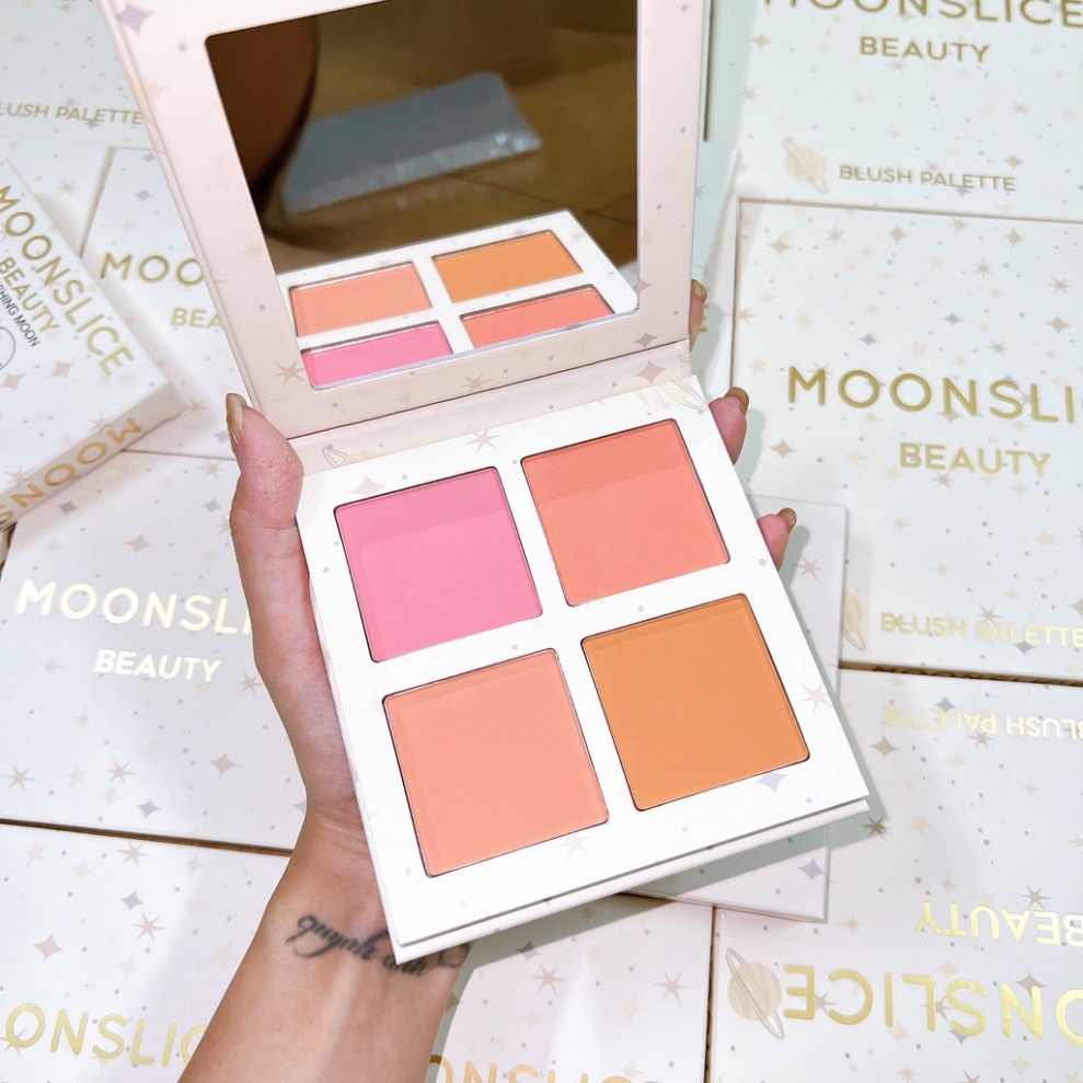 Bảng má hồng Moon Slice Beauty 4 ô & 9 ô chuẩn màu tone cam hồng siêu xinh dành cho makeup TRANCI